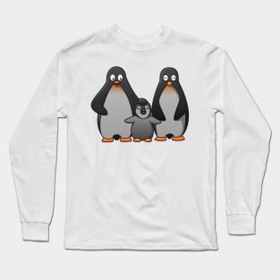 Penguins Happy Family Kawaii Cute Anime Cartoon Character Long Sleeve T-Shirt